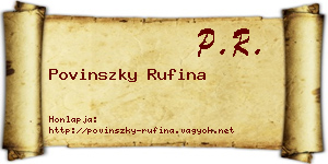 Povinszky Rufina névjegykártya
